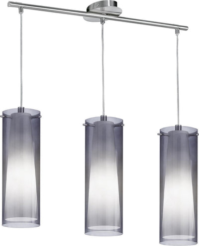 Lampe à suspension Eglo pinto nero - 3 lumières - nickel-mat - noir-transparent, blanc