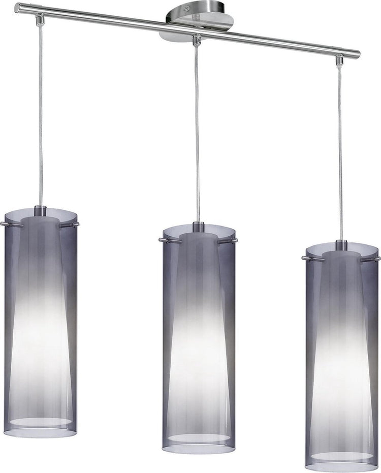 Lampe à suspension Eglo pinto nero - 3 lumières - nickel-mat - noir-transparent, blanc