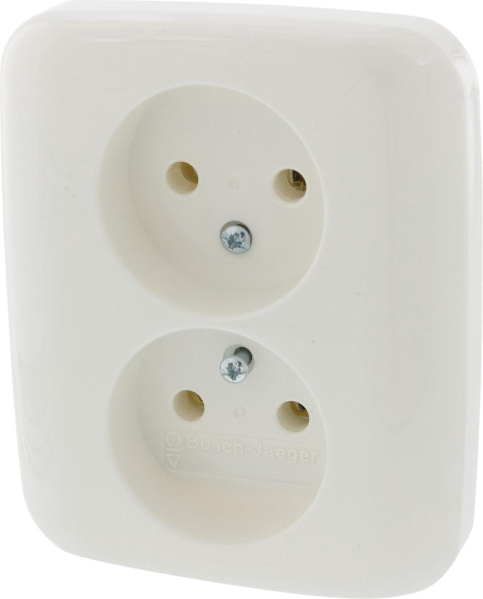 Prise encastrable reflex Busch-Jaeger - 2 voies - blanc polaire