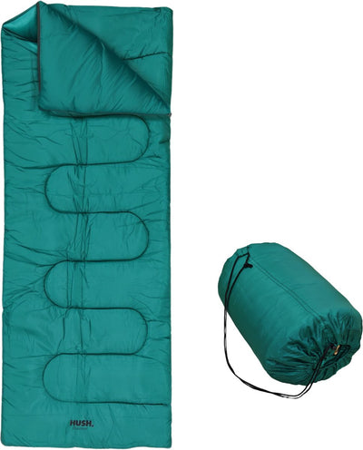 Faire taire. sac de couchage d'extérieur outdoor hush - avec sac de transport avec poignée - tirette de fermeture éclair extra longue - à partir de 15 degrés - 190 x 72 cm