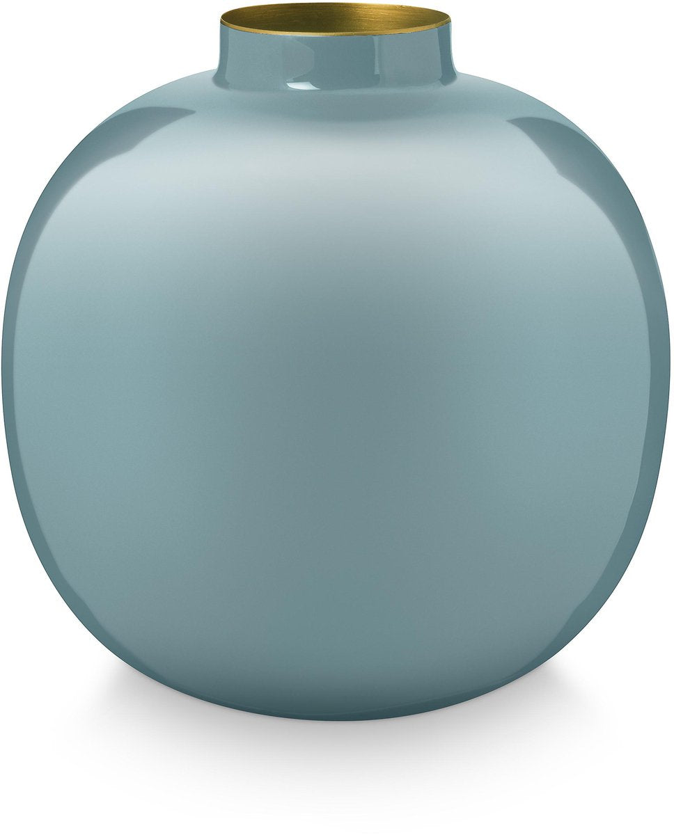 Pip studio - vase - bleu clair - métal - 22x23cm