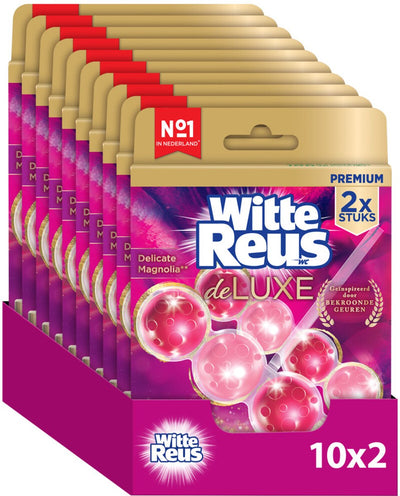 Bloc de toilette géant blanc de luxe délicat magnolia 100g - blocs de toilette - pack économique - 2x10 pièces