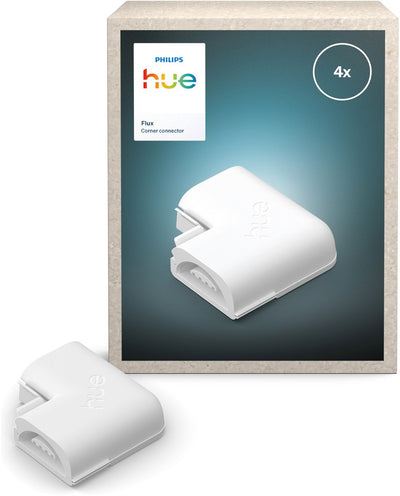 Connecteur d'angle Philips hue flux - relie 2 bandes d'angle dans un angle de 90° - ligne de lumière continue et uniforme - 4 pièces