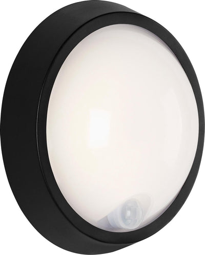Briloner helsinki - éclairage extérieur - applique LED - avec détecteur de mouvement - 12w - ip44 - ø17 cm - noir