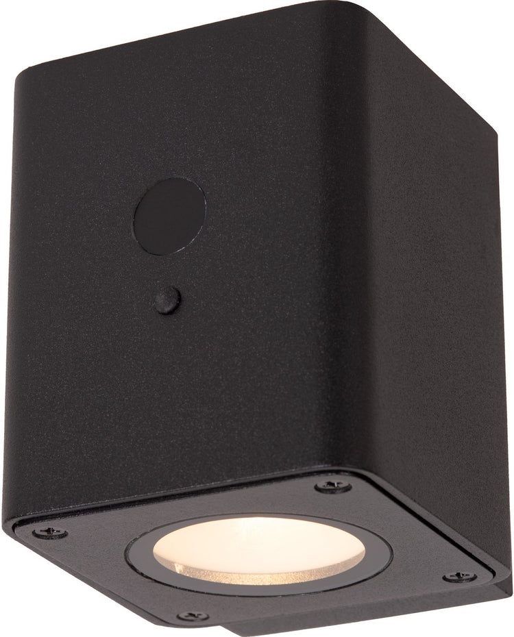 Lucide ramin - applique - énergie solaire - led dimmable - 1x1w 2700k 3000k - ip54 - capteur de mouvement jour nuit - noir