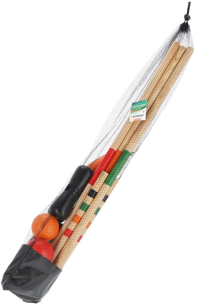 Alerte en bois de croquet extérieur xl 75 cm avec filet de rangement pratique