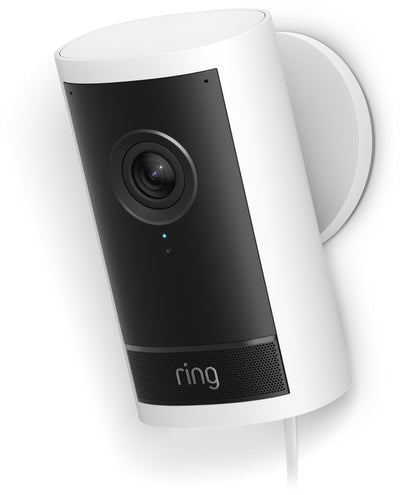 Caméra extérieure Ring pro avec adaptateur de prise (dernière génération) - blanche - vidéo 4k
