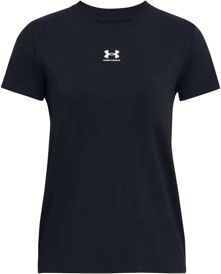 Chemise de sport Under Armour UA Rival Core SS-BLK pour Femme - Noir - Blanc