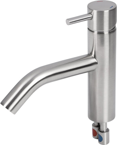Mitigeur de lavabo Differnz - mitigeur - robinet courbé - froid chaud - chrome mat