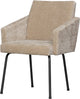 Chaise de salle à manger Woood Mount avec accoudoirs - chenille 3D - sable - 82x61x65