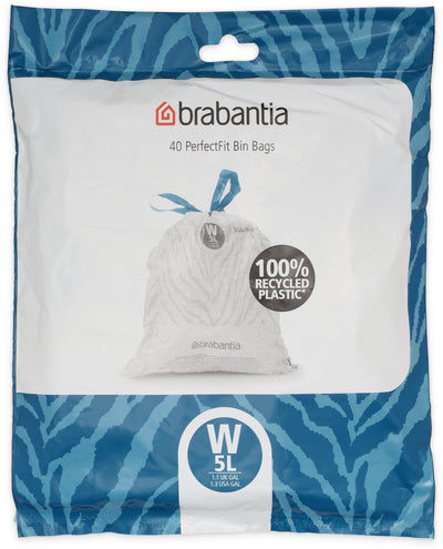 Sacs poubelle Brabantia perfectfit - 5 l - code w - 40 pièces