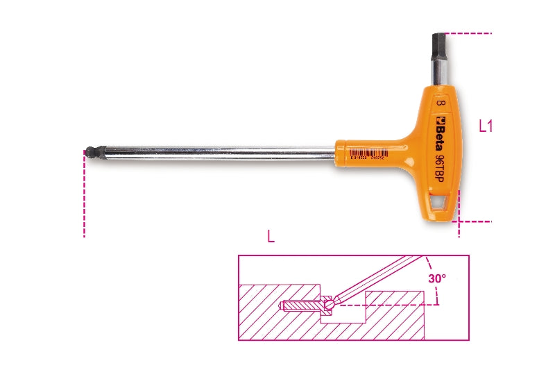 Key Sift Beta 96Tbp avec tête de balle et manche de 2,5 mm