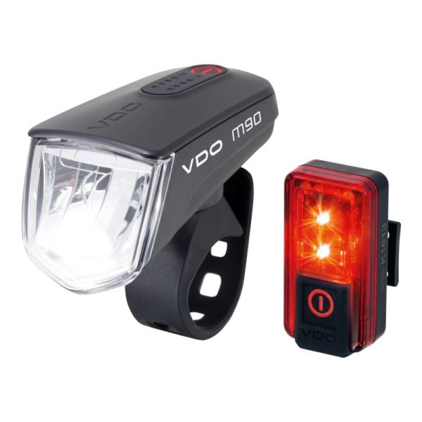 Ensemble d'éclairage VDO Eco Light M90 USB + rouge plus USB