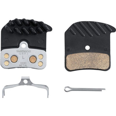 Bloc de frein à disque Shimano Ensemble de métal H03C avec ailettes de refroidissement