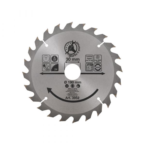 Lame de scie 190 mm., 24 dents