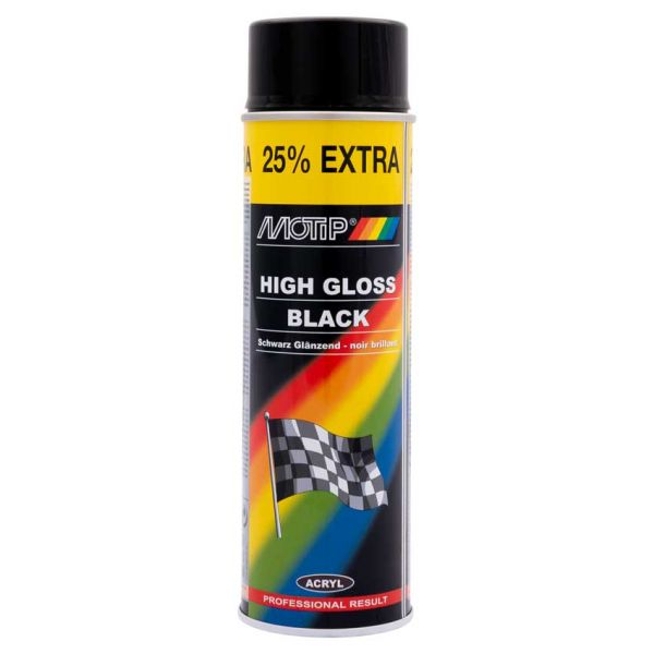 peinture en aérosol laque acrylique noir brillant 500 ml