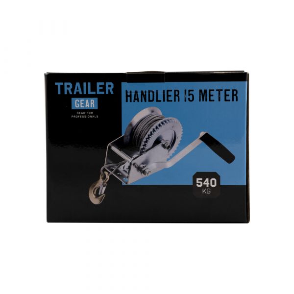 Tourgette Tregegar Winch + câble + crochet, 540 kg.