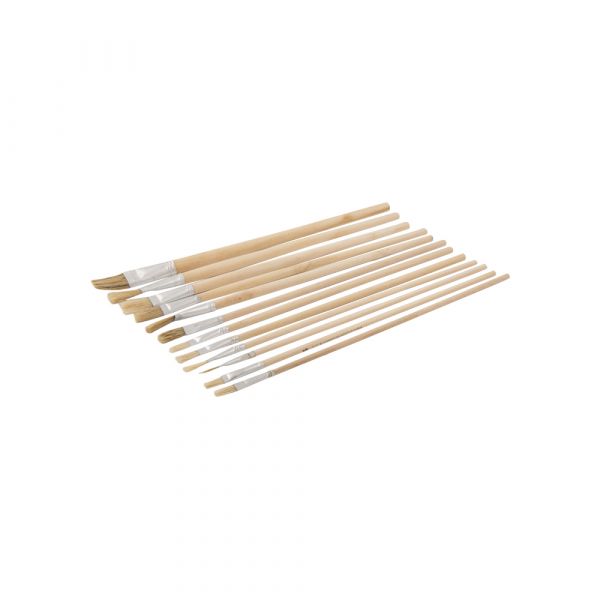 Set de 12 pinceaux plats