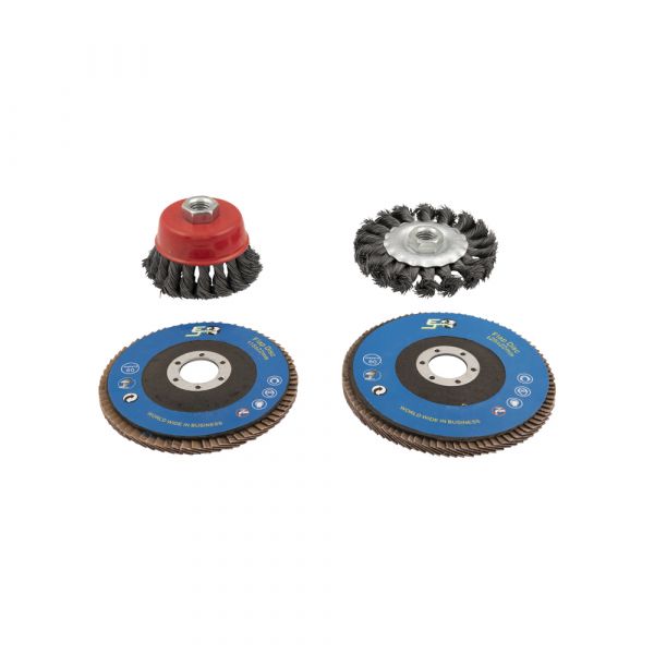 Jeu de disques de ponçage à brosse en acier 4 pcs.