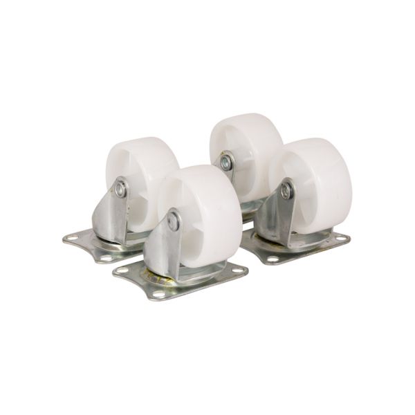 4 roulettes pivotantes de 50 mm. blanc