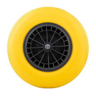 Roue de brouette 4.00-8 pu plastique jaune