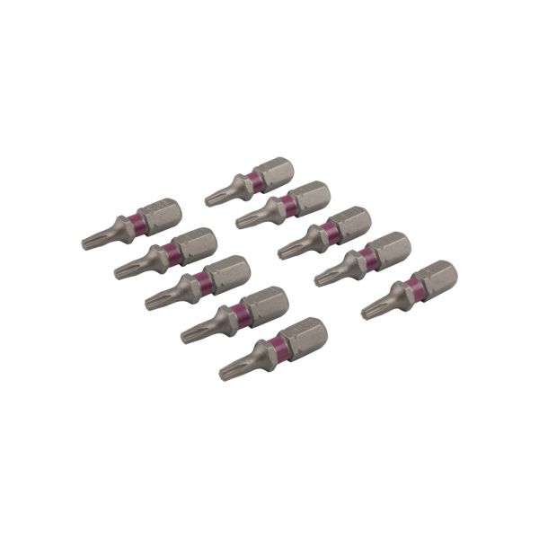 Embout de tournevis 25 mm TX-10 rose 10x
