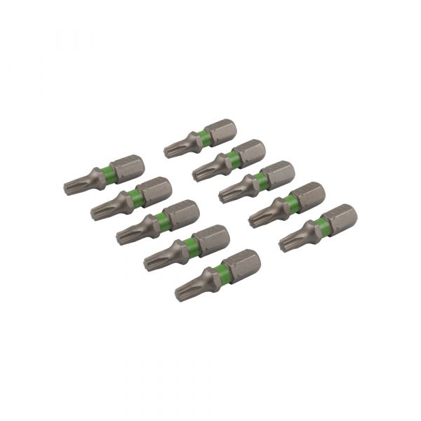 Embout de tournevis 25 mm TX-20 vert 10x