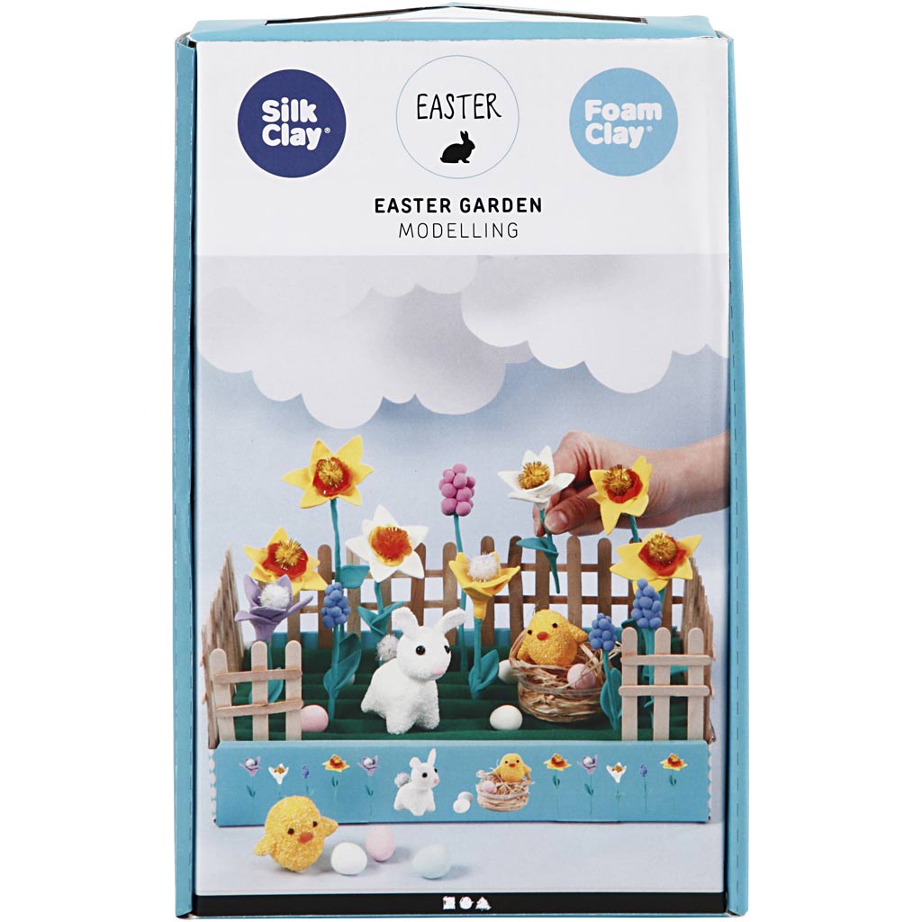 Jardin de Pâques en argile soyeuse, 1 set