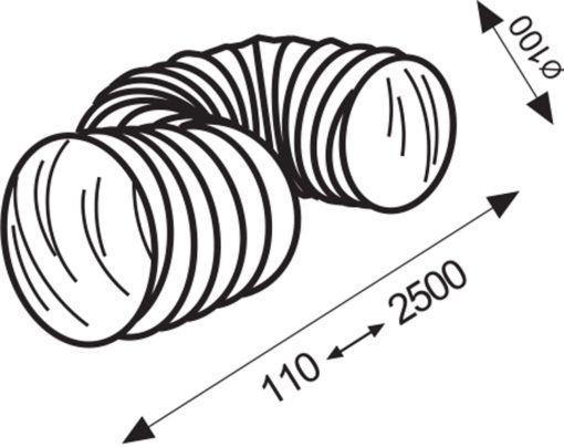 Tuyau flexible PVC blanc 100 mm 2,5 mètres