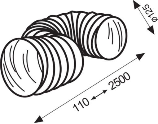 Tuyau PVC flexible blanc 125 mm 2,5 mètres