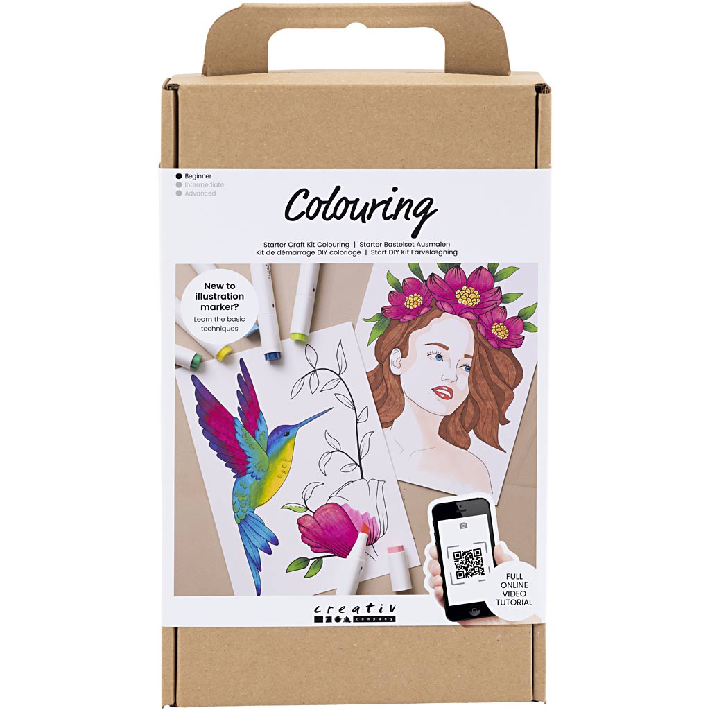 Creativ company starter hobby set coloriage, stylo à dessin, 1 boîte