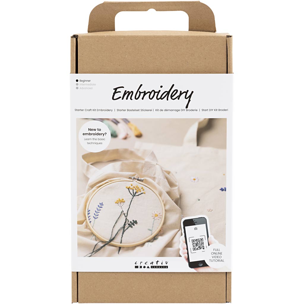 Creativ company starter hobby set broderie, fleurs, 1 boîte
