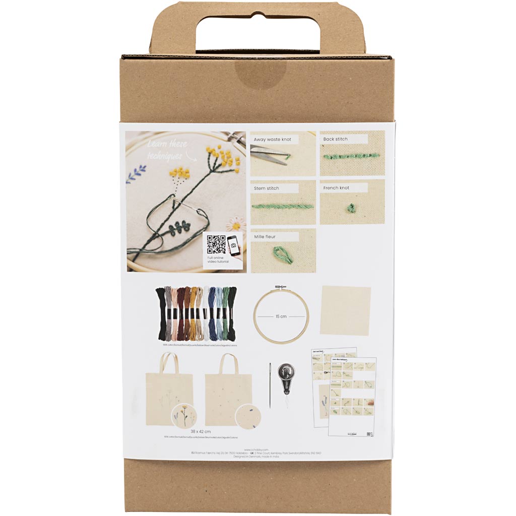 Creativ company starter hobby set broderie, fleurs, 1 boîte