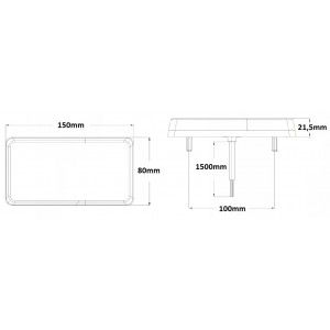 Feu arrière LED de base 150x80x21,5 mm.