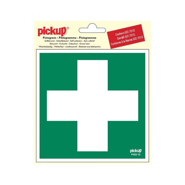 Premiers soins autocollants - 150x150 mm.