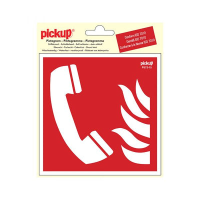 Téléphone d'autocollant pour l'alarme incendie - 150x150 mm.