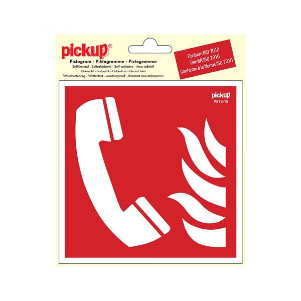 Téléphone d'autocollant pour l'alarme incendie - 150x150 mm.