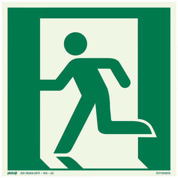 Sortie d'urgence de la plaque sur le FTLM gauche - 150x150 mm auto-adhésif.