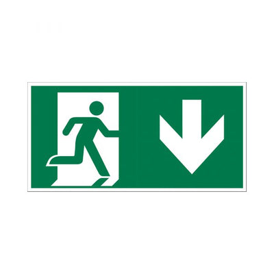 Signer la sortie d'urgence en baisse - 150x300 mm.