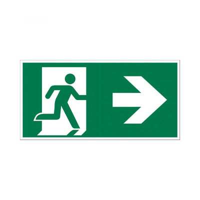 Sortie d'urgence de la plaque à droite - 150x300 mm.