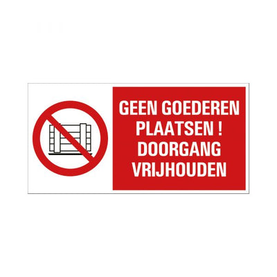 Ne placez pas les marchandises! - 150x300 mm.