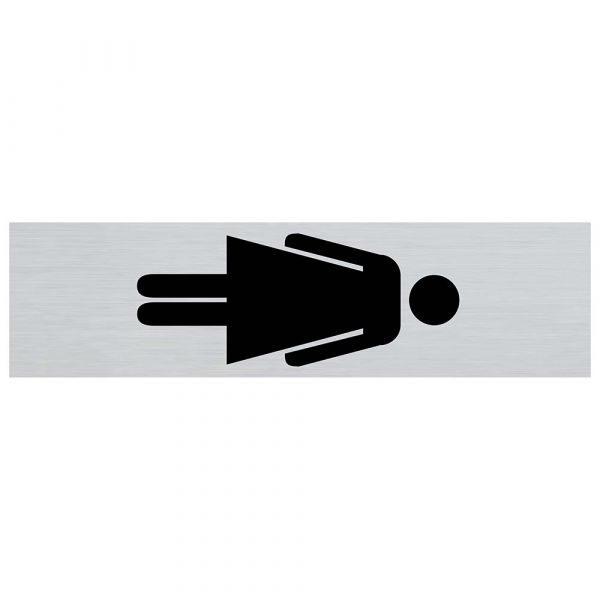 Plaque Alulook Ladies symbole debout - 165x44 mm auto-adhésif.