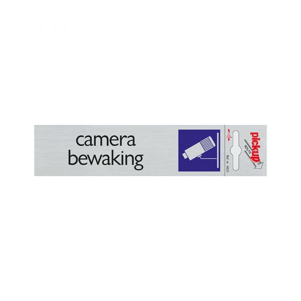Plaque de surveillance de la caméra Alulook - 165x44 mm auto-adhésif.