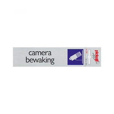 Plaque de surveillance de la caméra Alulook - 165x44 mm auto-adhésif.