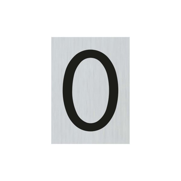 Plaque Alulook Number 0 - 44x60 mm auto-adhésif.
