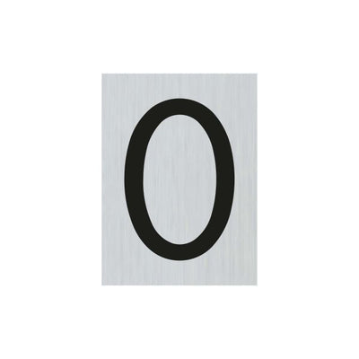 Plaque Alulook Number 0 - 44x60 mm auto-adhésif.