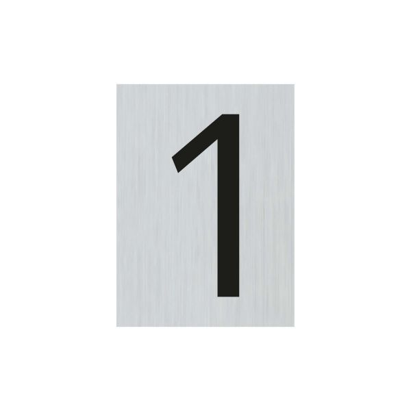 Plaque Alulook numéro 1 - 44x60 mm auto-adhésif.