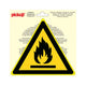 Substances inflammables autocollants - Triangle de 200 mm.