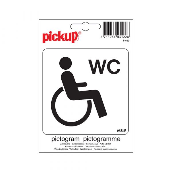 Toilettes handicapées autocollants - 100x100 mm.