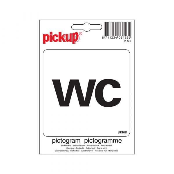 Autocollant WC - 100x100 mm.